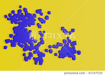 藍色墨水的 3D 插圖 97147550