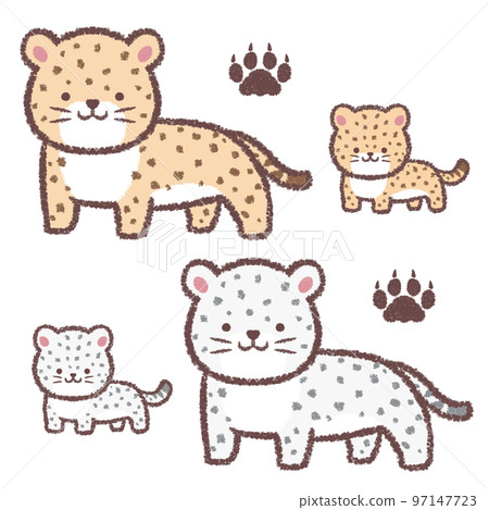 Leopard parent and child and snow leopard parent and child set Leopard parent and child and snow leopard parent and child set 97147723