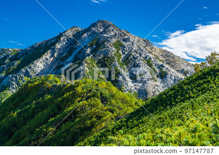 從長野縣北澤峠登上海駒岳：從小松山眺望海駒岳 97147787