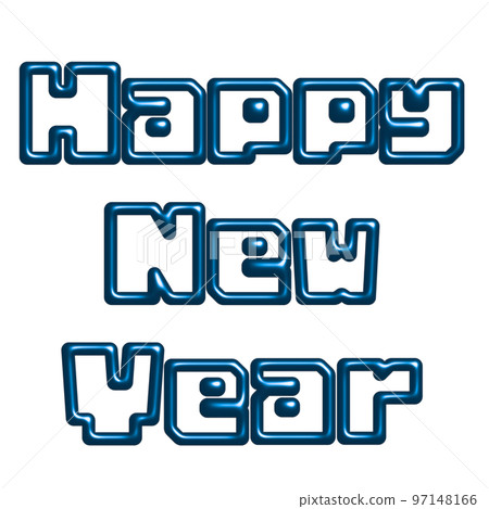 Three-dimensional Happy New Year character material 97148166