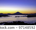 Beautiful clear sky and Mt.Fuji seen from Morito beach in Hayama 97148592