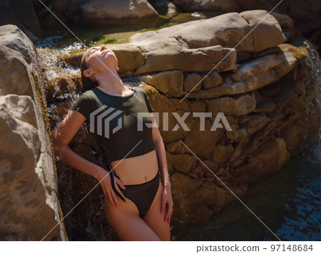 Turkey travel, mediterranean area on warm summer day 97148684