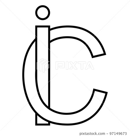 Logo sign ic ci icon nft interlaced letters i c 97149673