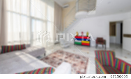Defocused and Blured Abstract Photo of Modern Luxury Comfortable and Unique Living Room Interior Design. Perfect for background. Defocused and Blured Abstract Photo of Modern Luxury Comfortable and Unique Living Room Interior Design. Perfect for background. 97150005