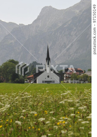 Austria, Innsbruck suburb, Pertisau village, Holy Trinity Church, Lake Achen Austria, Innsbruck suburb, Pertisau village, Holy Trinity Church, Lake Achen 97150149