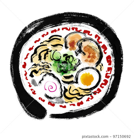 Hand drawn japanese style illustration of ramen 97150692