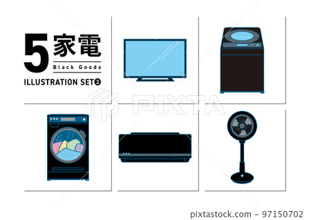 Set illustration No.2 of black home appliances 97150702