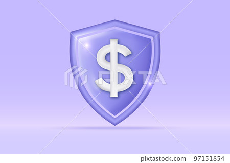 3d money dollar icon Isolated on light blue background. Realistic shield money saving, investment, exchange, finance, budget concept 3d vector rendering illustration. 3d money dollar icon Isolated on light blue background. Realistic shield money saving, investment, exchange, finance, budget concept 3d vector rendering illustration. 97151854