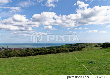View from the South Downs at Beachy Head - East Sussex - United Kingdom 97152512
