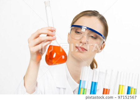 High tech chemical industry concept with scientist 97152567