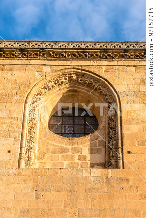 Exterior view of one of the windows of the dome of the old cathedral of Salamanca Exterior view of one of the windows of the dome of the old cathedral of Salamanca 97152715