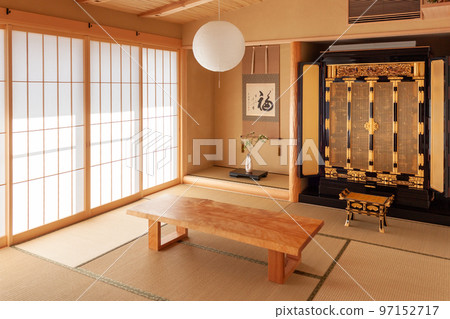 A Japanese-style room with a Buddhist altar and alcove 97152717