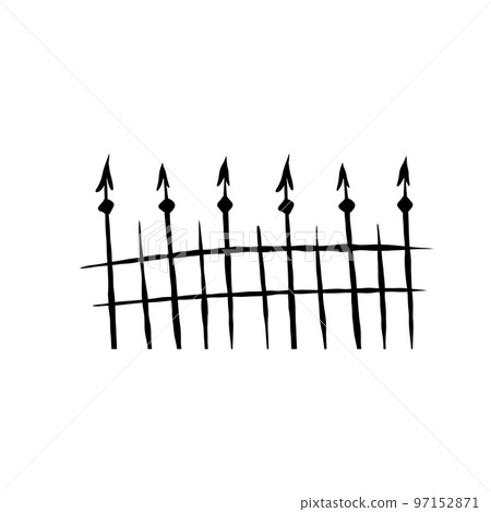 Doodle fence cemetery. Decoration of grave for Halloween. Doodle fence cemetery. Decoration of grave for Halloween. 97152871