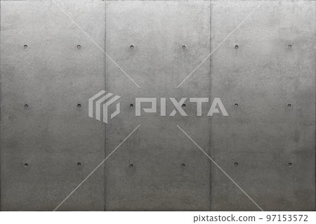 Horizontal background image of a gray concrete wall lined with separator holes 97153572