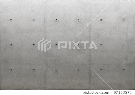 Horizontal background image of a light gray concrete wall lined with sepah holes 97153573