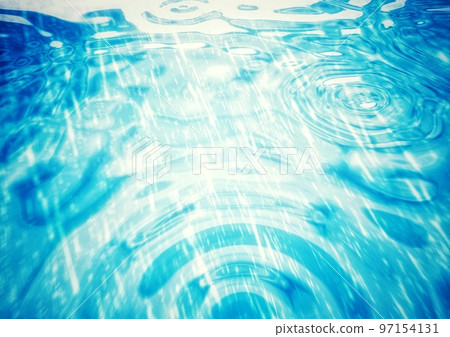 Abstract background with raindrops falling on the water surface and ripples spreading Abstract background with raindrops falling on the water surface and ripples spreading 97154131