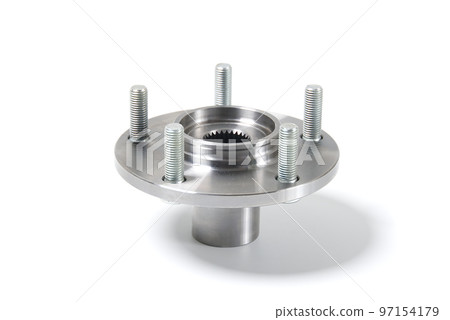 car wheel hub isolated on white. car parts car wheel hub isolated on white. car parts 97154179