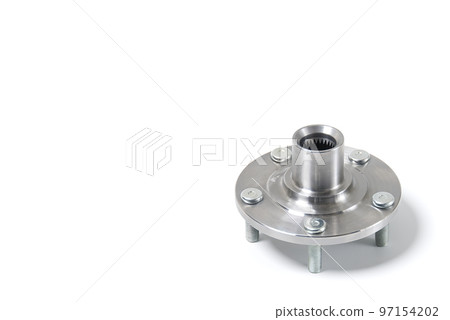 car wheel hub isolated on white. car parts car wheel hub isolated on white. car parts 97154202