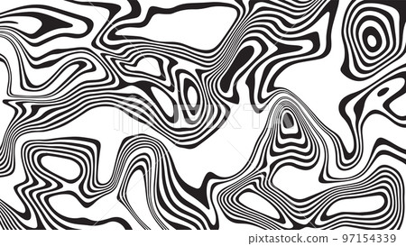 Black wavy lines and shapes. Amazing smooth lines effect. Black and white illustration. Black wavy lines and shapes. Amazing smooth lines effect. Black and white illustration. 97154339
