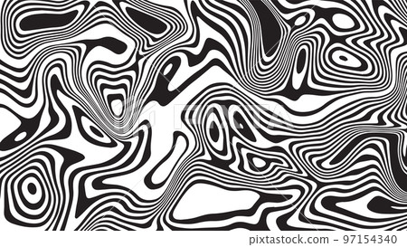 Black wavy lines and shapes. Amazing smooth lines effect. Black and white illustration. Black wavy lines and shapes. Amazing smooth lines effect. Black and white illustration. 97154340