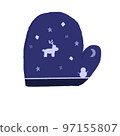 有鹿和雪人的手套 97155807