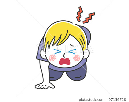 一名白人男子因背痛無法站立的插圖 97156728