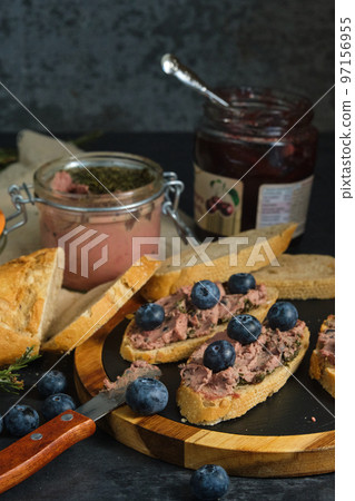sandwiches with pate and blueberries sandwiches with pate and blueberries 97156955