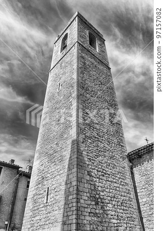 Picturesque medieval tower in Saint-Paul-de-Vence, Cote d'Azur, France 97157082