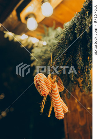 Christmas market decorations 97157616