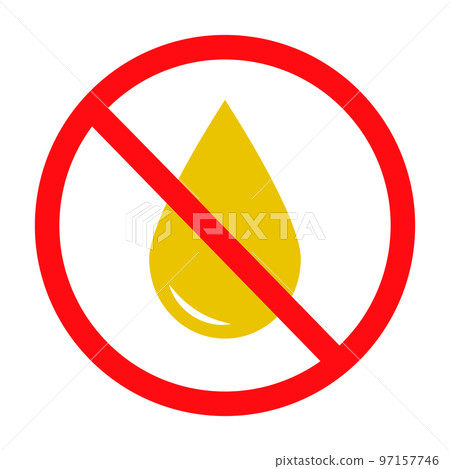 Prohibition sign for oil. Regulation of crude oil and petroleum. vector. 97157746