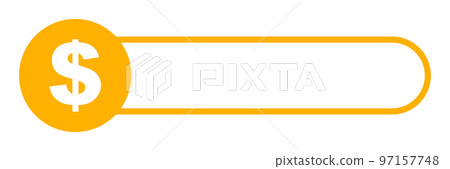 Dollar coin and copy space. vector. 97157748