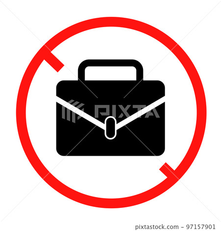 Business bag and prohibition sign. Luggage is not allowed. vector. 97157901