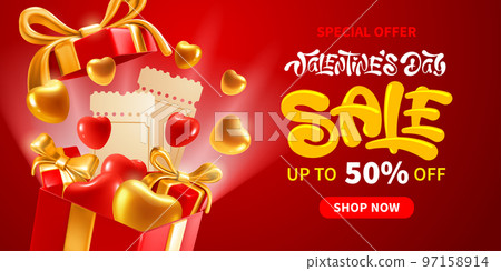 Valentines Day Sale Advertising Banner Template Valentines Day Sale Advertising Banner Template 97158914