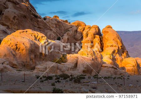 sandstone rocks in little petra Jordan 97158971