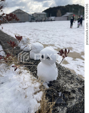 small snowman landscape small snowman landscape 97159306