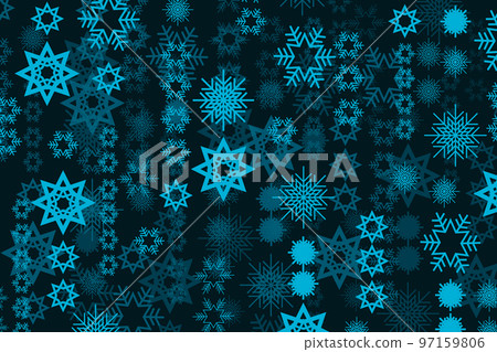 Illustration abstract blue snow on dark background. 97159806