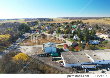 Aerial scene of New Dundee, Ontario, Canada on a fine day Aerial scene of New Dundee, Ontario, Canada on a fine day 97159994