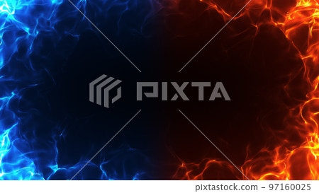 Flame effect material | Red and blue frame background CG 97160025