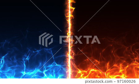 火焰效果材料 |紅藍分割的火焰背景CG 97160026