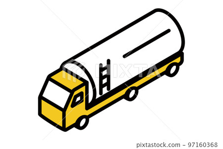 Simple isometric illustration of a tank truck 97160368