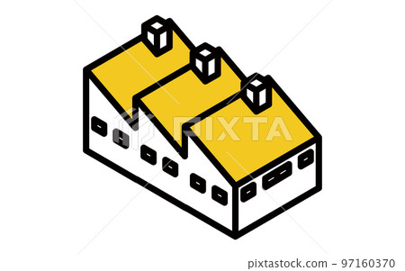 工廠、製造、物流、分銷等的簡單等距插圖。 97160370