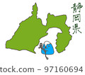 可愛的靜岡地圖圖標 97160694