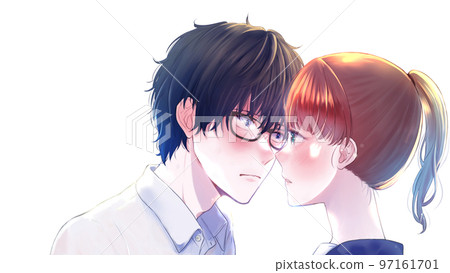 Student men and women staring at each other 97161701