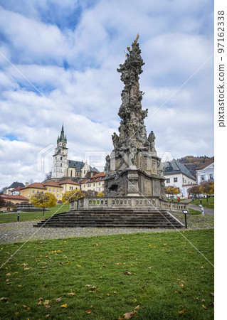 Town castle and plague column in Kremnica, Slovakia, travel destination 97162338