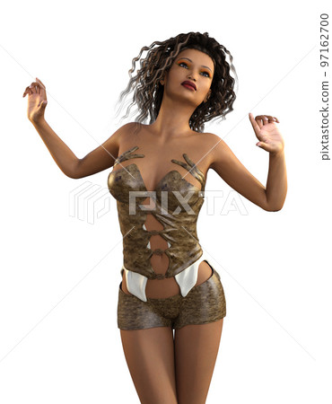 3D Warrior wild girl 97162700