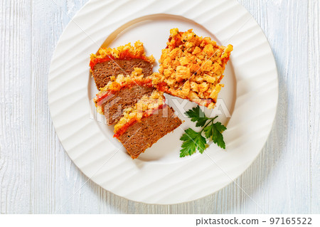 Meatloaf and Stuffing Casserole ground beef dinner 97165522