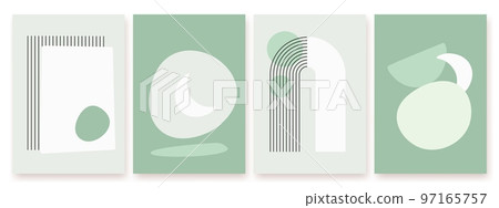 Decorative abstract banners templates. Geometric shapes modern covers, lines and various forms. Vector background trendy posters set Decorative abstract banners templates. Geometric shapes modern covers, lines and various forms. Vector background trendy posters set 97165757
