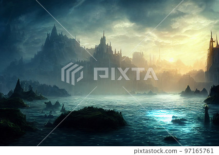 城堡幻想海湖島冒險城市 97165761