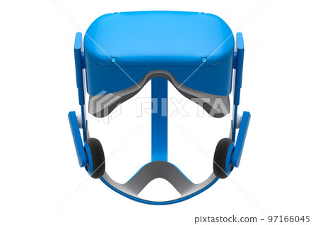 Virtual blue reality glasses isolated on white background. 3d rendering Virtual blue reality glasses isolated on white background. 3d rendering 97166045