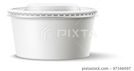 Takeaway food bowl. Paper package blank mockup 97166097
